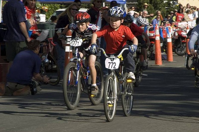 Children race in last year&#039;s Tour de Nez Biggest Little Kids&#039; Bike Race.