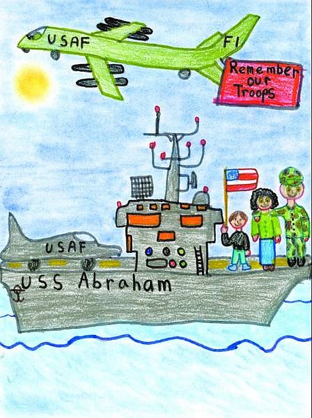 Artwork submitted Nathan Tripp, 10, created this drawing for the Armed Services YMCA&#039;s annual art and essay contest. It will be displayed until Wednesday in the U.S. Senate&#039;s historic Russell Rotunda in Washington, D.C., along with 25 other winning pieces.