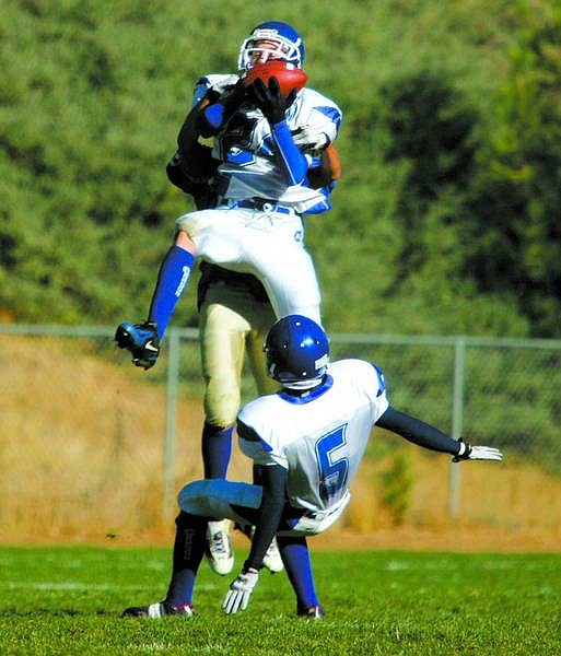 BRAD HORN/Nevada Appeal Carson&#039;s Richie Norgrove intercepts a South Lake Tahoe pass late in the fourth quarter on Saturday.