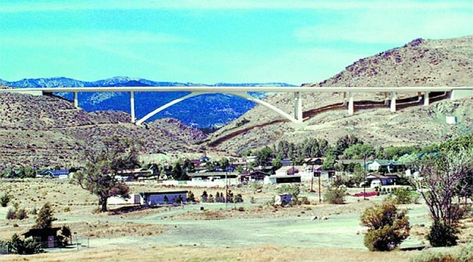 Nevada Department of Transportation An artist&#039;s rendering of the Galena Creek Bridge.