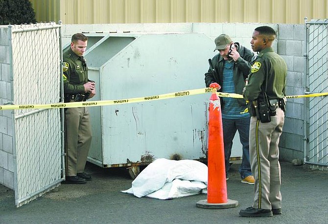 Cathleen Allison/Nevada Appeal Carson City Sheriff&#039;s officials are investigating blood found in a motel room and bloody sheets found in the Dumpster on Wednesday afternoon at the Rand Ave. Motel.