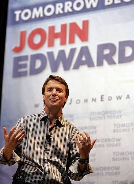Chad Lundquist/AssociatedPress Former North Carolina senator and 2008 Democratic presidential candidate, John Edwards speaks to supporters at a town hall style meeting, Friday in Reno.
