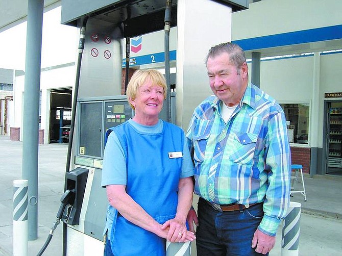 Mary Jean Kelso/Appeal News Service On Saturday, Kris and Marlon Hanneman celebrated 50 years as owners of the Chevron station on Main Street in Fernley.