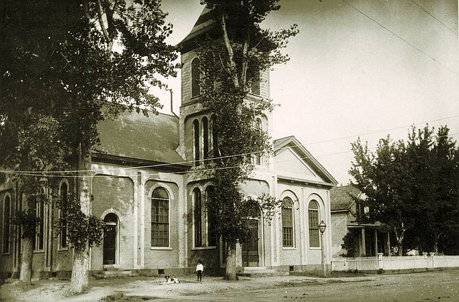Nevada State Library and Archives photo This photo of the Carson City First Presbyterian Church was taken in 1899. The church, for which Mark Twain raised money, was to be torn down to make way for a new one. The city has since taken over the historic structure&#039;s fate and allowed the congregation to build a new sanctuary. Specifics of the city&#039;s plans for restoring the church and its uses thereafter have not been finalized.