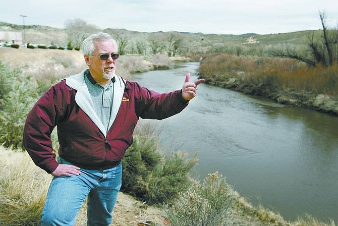 Cathleen Allison/Nevada Appeal Vern Krahn talks Wednesday about Carson City&#039;s plan for the  Aquatic Trail. The city is working to improve access to the river that is safe and  environmentally friendly.