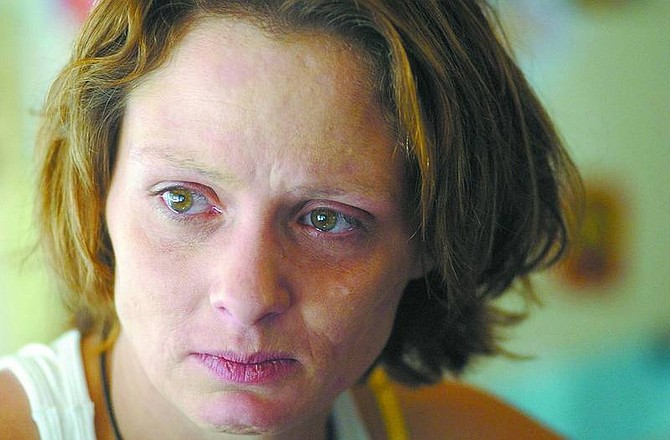 BRAD HORN/Nevada Appeal This photo of Mary Reasoner, then 29, was taken in August 2005, shortly after she called the Appeal wanting to share her story of methamphetamine addiction. She vowed never to use the drug again.