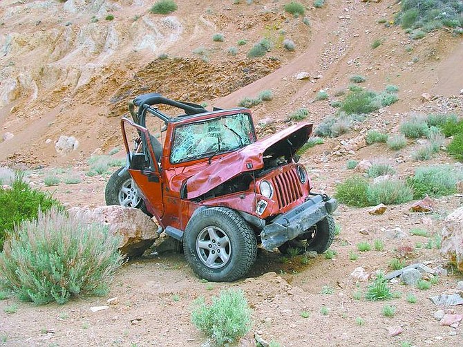 photo provided by Storey County Sheriff&#039;s Office Alvin Ellwood Baldwin, of Occidental, Calif., died Tuesday afternoon when the Jeep he was driving drove off a narrow trail in Virginia City and rolled 500 feet into the Loring Pit.