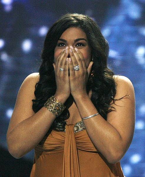 ** ONLINE EMBARGO UNTIL 10 P.M. WEST COAST TIME NO SALES  ** Jrdin Sparks reacts as she is named the winner during the finale of American Idol at the Kodak Theatre in Los Angeles, Wednesday, May 23, 2007. (AP Photo/Kevork Djansezian)
