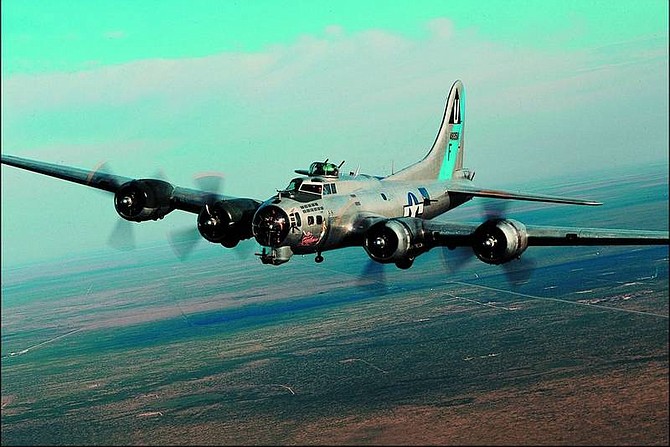Submitted photo The Sentimental Journey, a World War II-era B-17G Flying Fortress, will be at the Carson City Airport this weekend. It&#039;s expected to arrive Saturday and be available for paid daylight flights and tours through Sunday afternoon. The airport open house is Saturday.