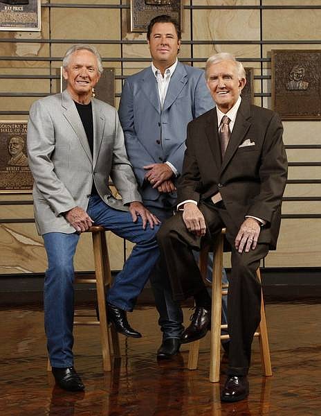 This picture provided by the Country Music Hall of Fame shows Mel Tillis, left, Vince Gill, center, and Ralph Emery in the hall Tuesday, Aug. 7, 2007 in Nashville, Tenn. It was announced Tuesday that the three have been selected for induction into the Hall of Fame. (AP Photo/Country Music  Hall of Fame, John Russell)
