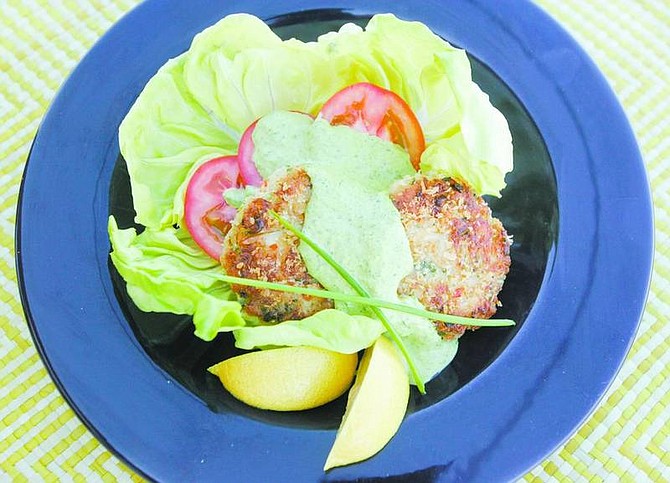BRAD HORN/Nevada Appeal Brian Shaw&#039;s deviled crab cakes with a green goddess dressing.