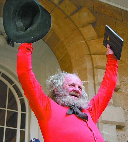 Jen Schmidt/Nevada Appeal &quot;Stink E&quot; of Virginia City was ecstatic to win &quot;Scruffiest Beard&quot; in this year&#039;s beard contest on the steps of the Capitol on Saturday.
