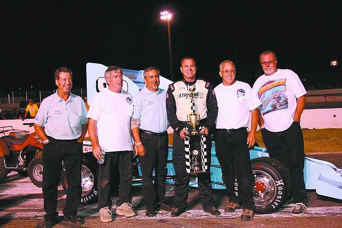 Rhonda Costa/Nevada AppealS&amp;S Motorsports of Carson City won the Super Saturday Challenge series Saturday at Madera Speedway, Madera, Calif. Team members from left, Ed Silsby, Tom Silsby, Rick Barba, driver Troy Regier, Steve Shaw and Sandy Galpin. Not pictured, John Stewart.