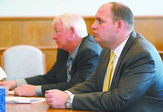 Cathleen Allison/Nevada Appeal Jason McLean appears in Dayton Justice Court on Wednesday. The former Lyon County public administrator is facing embezzlement charges related to stealing from the estates he was appointed to oversee.