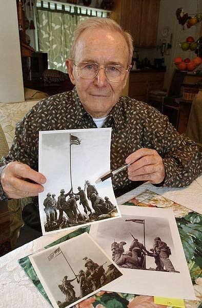 Rich Pedroncelli / The Associated Press File Photo Raymond Jacobs, seen in 2006, identifies himself as a Marine radioman on Mount Suribachi, on the Japanese island of Iwo Jima. Jacobs died Jan. 29 of natural causes at the age of 82.
