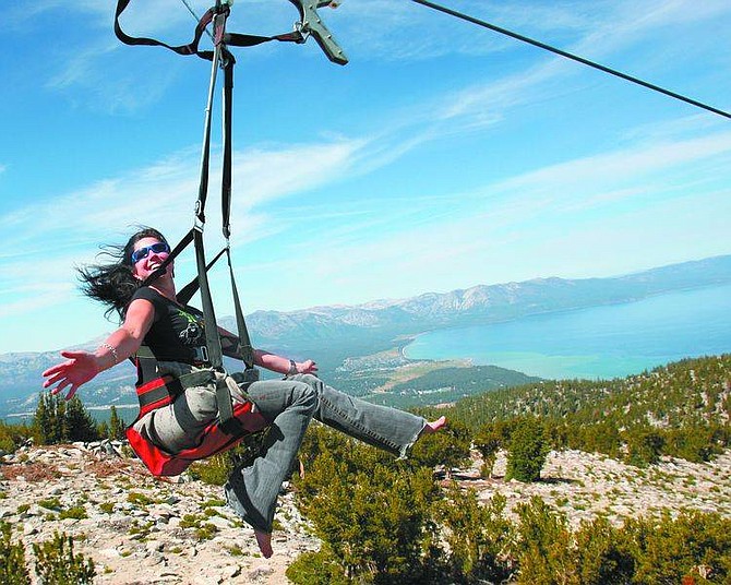 Jim Grant / Nevada Appeal news ServiceAt a length of 3,100 feet, the Heavenly Flyer is the longest ZipRider in the lower 48 states.