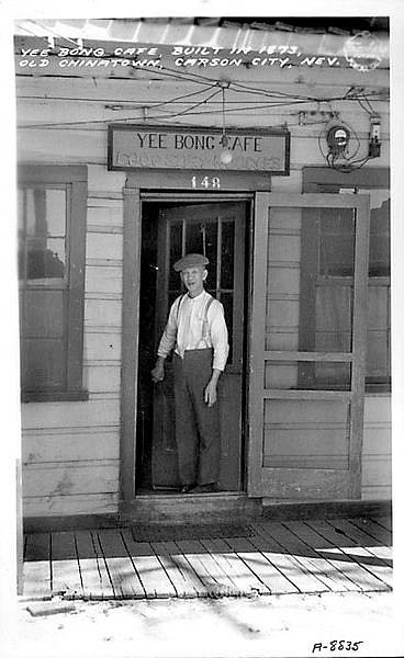 Courtesy PhotoYee Bong stands in the entrance to the Yee Bong Cafe which was built in Old Chinatown in 1873 in Carson City.