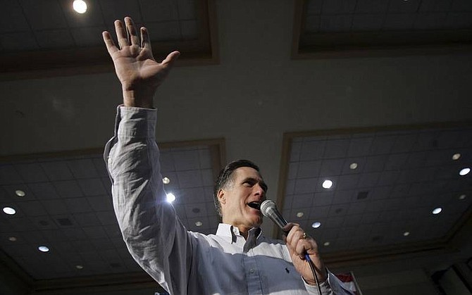 AP Photo/LM OteroRepublican presidential hopeful, former Massachusetts Gov. Mitt Romney, waves to supports during a primary day campaign rally in Tampa, Fla., on Tuesday.