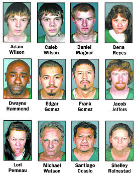 Those arrested during Thursday&#039;s probation sweep.