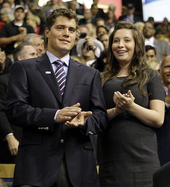 **FILE** This Sept. 3, 2008 file photo shows Bristol Palin, daughter of Alaska Gov. Sarah Palin, and her boyfriend Levi Johnston at the Republican National Convention in St. Paul, Minn. The engagement is off for Bristol Palin and Levi Johnston, the father of her baby. Johnston told The Associated Press on Wednesday, March 11, 2009 that he and Bristol Palin mutually decided &quot;a while ago&quot; to end their relationship.  (AP Photo/Charles Rex Arbogast, file)
