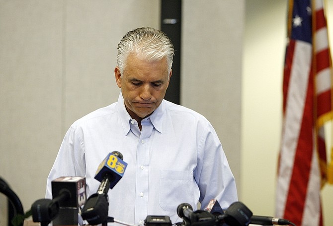 Sen. John Ensign, R-Nev. speaks about an extramarital affair at a news conference at the Lloyd D. George Federal building, Tuesday, June 16, 2009 in Las Vegas. (AP Photo/Isaac Brekken)