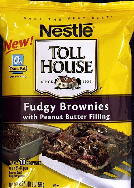 A package of Nestle Toll House Fudgy Brownies refrigerated cookie dough is seen in Springfield, Ill., Friday June 18, 2009. Nestle USA on Friday voluntarily recalled its Toll House refrigerated cookie dough products after a number of illnesses were reported by those who ate the dough raw. The company said the Food and Drug Administration and the Centers for Disease Control are investigating reported E. coli illnesses that might be related eating the dough. (AP Photo/Seth Perlman)