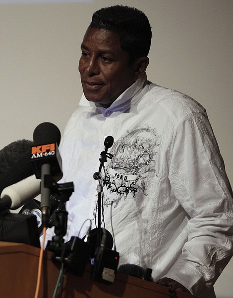 Jermaine Jackson, brother of Michael Jackson, speaks during a news conference held at the UCLA Medical Center, in Los Angeles, Thursday, June 25, 2009.  Michael Jackson, the sensationally gifted child star who rose to become the &quot;King of Pop&quot; and the biggest celebrity in the world, died Thursday. He was 50. (AP Photo/ Matt Sayles)