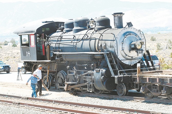 Geoff Dornan/Nevada Appeal The V&amp;T&#039;s McCloud River Railroad engine No. 18 sits on the newly completed tracks at Eastgate Siding along the Lyon County-Carson City line.