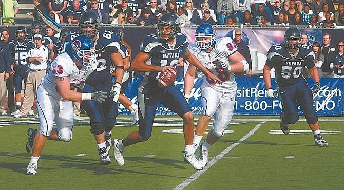 Nevada Appeal FileBoise State was picked to finish first in the Western Athletic Conference, where it has won or shared six of the last seven titles, but Nevada and Colin Kaepernick, with the ball, are looking to break the trend.