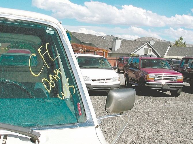 Kirk Caraway/Nevada AppealSeveral &quot;clunkers&quot; sit on the back lot of Carson Dodge, awaiting transport to be sold for parts and scrap as part of the &quot;Cash for Clunkers&quot; program.