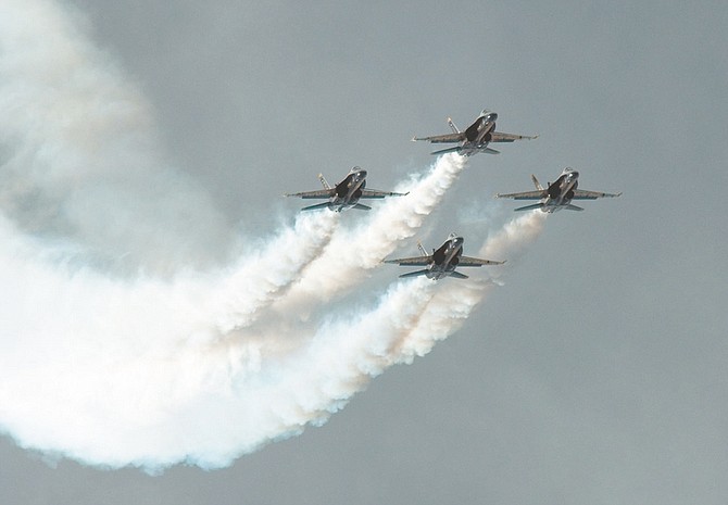 The Blue Angels precision flight team will appear at 2:30 p.m. Friday at the Naval Air Station Fallon air show.