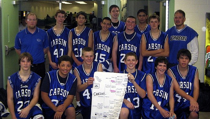 CourtesyThe Carson High School freshman boys&#039; basketball team went 8-1 at the State Farm Classic last week in Reno, winning the tournament. Charlie Banfield was named the touranment MVP.