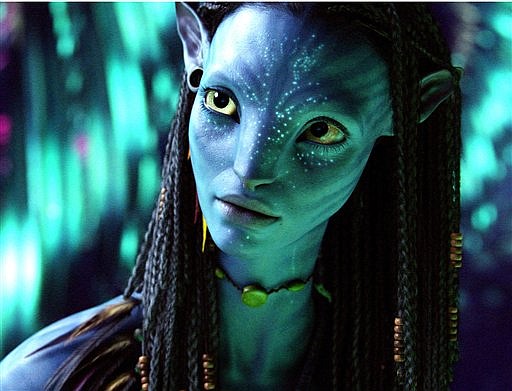 FILE - This undated file photo released by 20th Century Fox, the character Neytiri, voiced by Zoe Saldana, is shown in a scene from &quot;Avatar.&quot;  James Cameron&#039;s science-fiction epic took in $68.3 million domestically to remain the No. 1 movie for the third-straight weekend, raising its domestic total to $352.1 million in just 17 days. With $670 million more overseas, &quot;Avatar&quot; climbed to a worldwide total of $1.02 billion. (AP Photo/20th Century Fox, File)