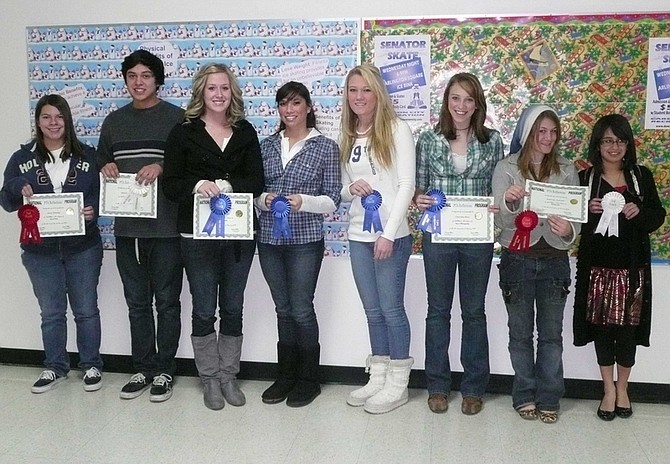 CourtesyWinners of the Carson High School PTA Reflections Contest 2010 from left to right are: Jessie Fleming, Daniel Johnson, Kendra Krupp, Caroline Montiel, Amber Karnofel, Cheyenne Kiser, Katherine Fulwider and Jazmin Jimenez.