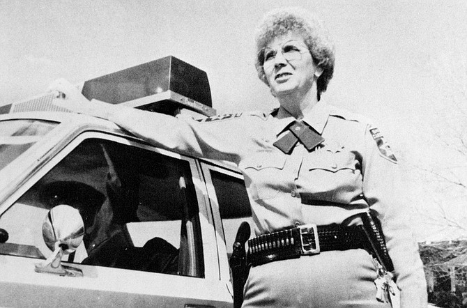 Carson Sheriff&#039;s Deputy Gladys Brister was the city&#039;s first female patrol officer. Seen in a news photo from 1980, Brister served from 1971-1995 and still resides in Carson City.