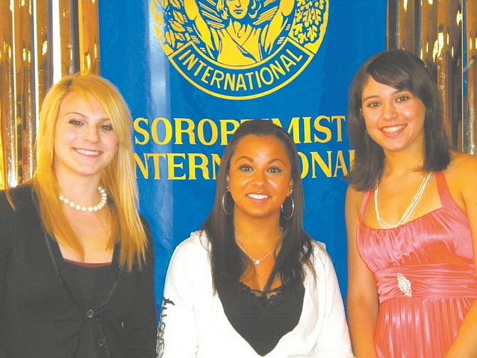 Soroptimist Girls of the Month recipients are, left to right,   Yvonne Hollett, Mariah Tompkins and Laura Sosa.
