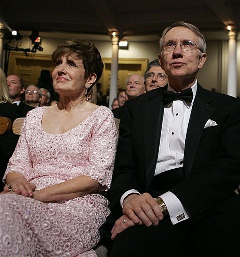 FILE - In this June 24, 2007, file photo, Senate Majority Leader Harry Reid, D-Nev., right, and his wife Landra Reid attend an event at Ford&#039;s Theater in Washington. A spokesman says Senate Majority Leader Harry Reid&#039;s wife and daughter were being treated in a hospital Thursday, March 11, 2010, from serious injuries they sustained when their vehicle was rear-ended. (AP Photo/Haraz N. Ghanbari)