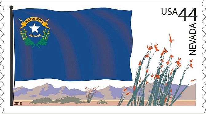 Nevada officially gets its own postage stamp April 21. The U.S. Postal Service will unveil the 44-cent stamp bearing Nevada&#039;s state flag in a ceremony attended by Gov. Jim Gibbons on the steps of the Capitol at 11 a.m.