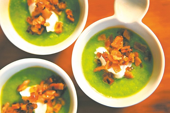 United Features SyndicateFrozen peas are an excellent &quot;shortcut&quot; ingredient and make a fresh and delicious-tasting soup.