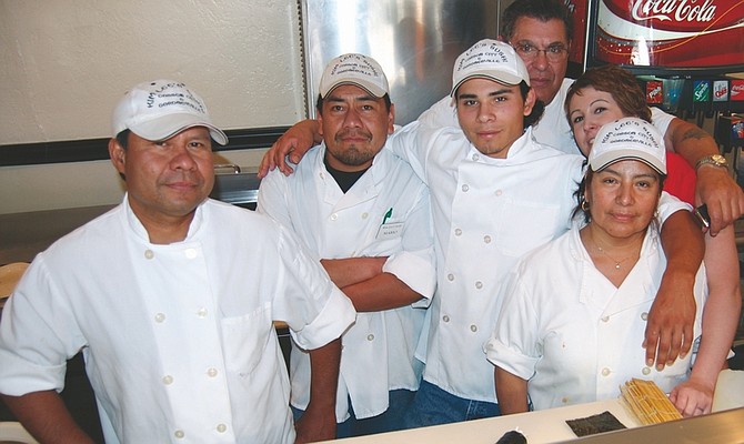 Brian Duggan/Nevada AppealThe staff at Kim Lee&#039;s Sushi Oyster Bar and Japanese Restaurant. From left, Steve Saswa, Mario Martinez, Mark Isaac, owner Tony Pastini, Nichole Haverkamp and Adela Roa.