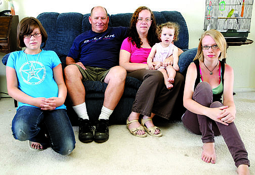 Shannon Litz/Nevada AppealTala Ruby, 11, David Walter, Marie Wagner with 19-month-old Cheyenne Walter and Steffanie Wagner, 17, at their Dayton home on Thursday.