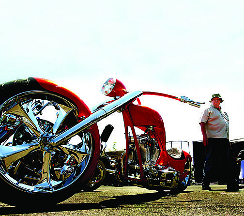 Jim Grant/Nevada AppealGary Johansen of Sacramento views the motorcycles on display at the Bike Fest event on Saturday at the Carson City Harley-Davidson.