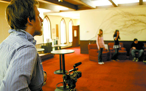 Photos by Shannon Litz /Nevada AppealBrandon Chesney instructs the actors for the filming of &quot;Unreel&quot; at the Brewery Arts Center on Thursday during the filmmaking workshop.