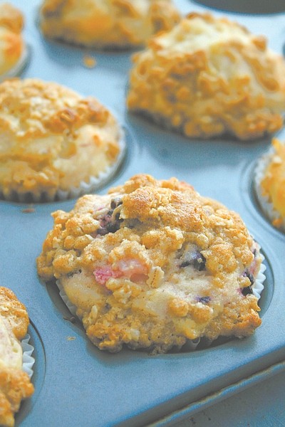 Amanda Skiba/For the Nevada AppealSeasonal fruit gives White Peach and Blueberry Muffins a rich flavor, without the added fats.