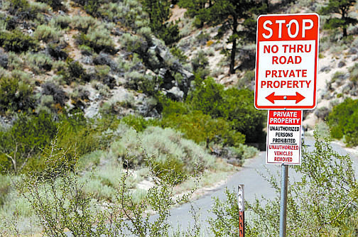 Shannon Litz/Nevada AppealHomeowners along upper Clear Creek Road say they have no choice but to install a gate to keep people off of the privately owned roadway because of liability issues they face.