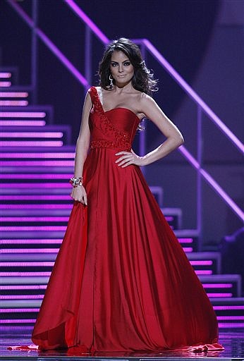 Miss Mexico Jimena Navarrete competes in the evening gown competition during the Miss Universe pageant, Monday, Aug. 23, 2010 in Las Vegas. Navarrete was later crowned Miss Universe 2010. (AP Photo/Isaac Brekken)