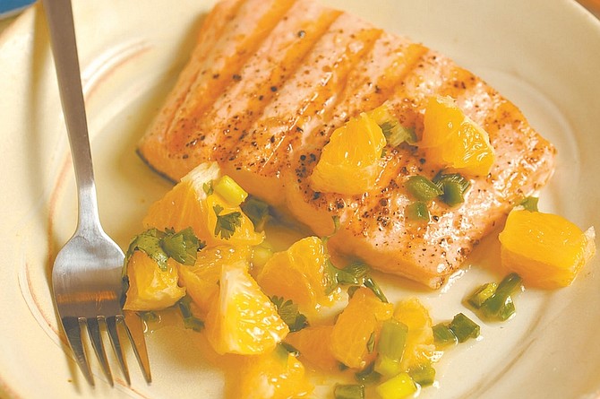 Salmon with Orange Salsa.