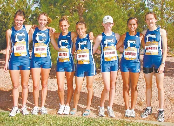 Courtesy Martin SosaThe Carson High girls cross country team of: Erika Sosa, Amanda Gordon, Mallory Wilson, Cindy Juchtzer, Alex Drozdoff, Ashley Salcedo and April Shonnard placed third at the state meet. RIGHT: Carson&#039;s Brent Moyle was 19th in Saturday&#039;s state meet.