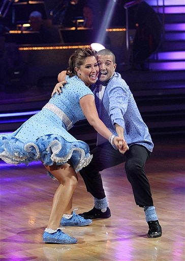 In this publicity image released by ABC, Bristol Palin, left, and her partner Mark Ballas perform on the celebrity dance competition series, &quot;Dancing with the Stars,&quot; on Monday, Nov. 22, 2010 in Los Angeles. (AP Photo/ABC, Adam Larkey)