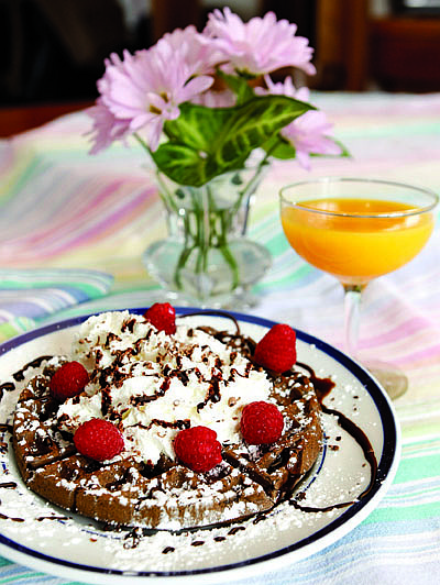 Shannon Litz/Nevada AppealMuffy Vhay&#039;s Valentine&#039;s Day chocolate waffles is a rich treat for a special breakfast.